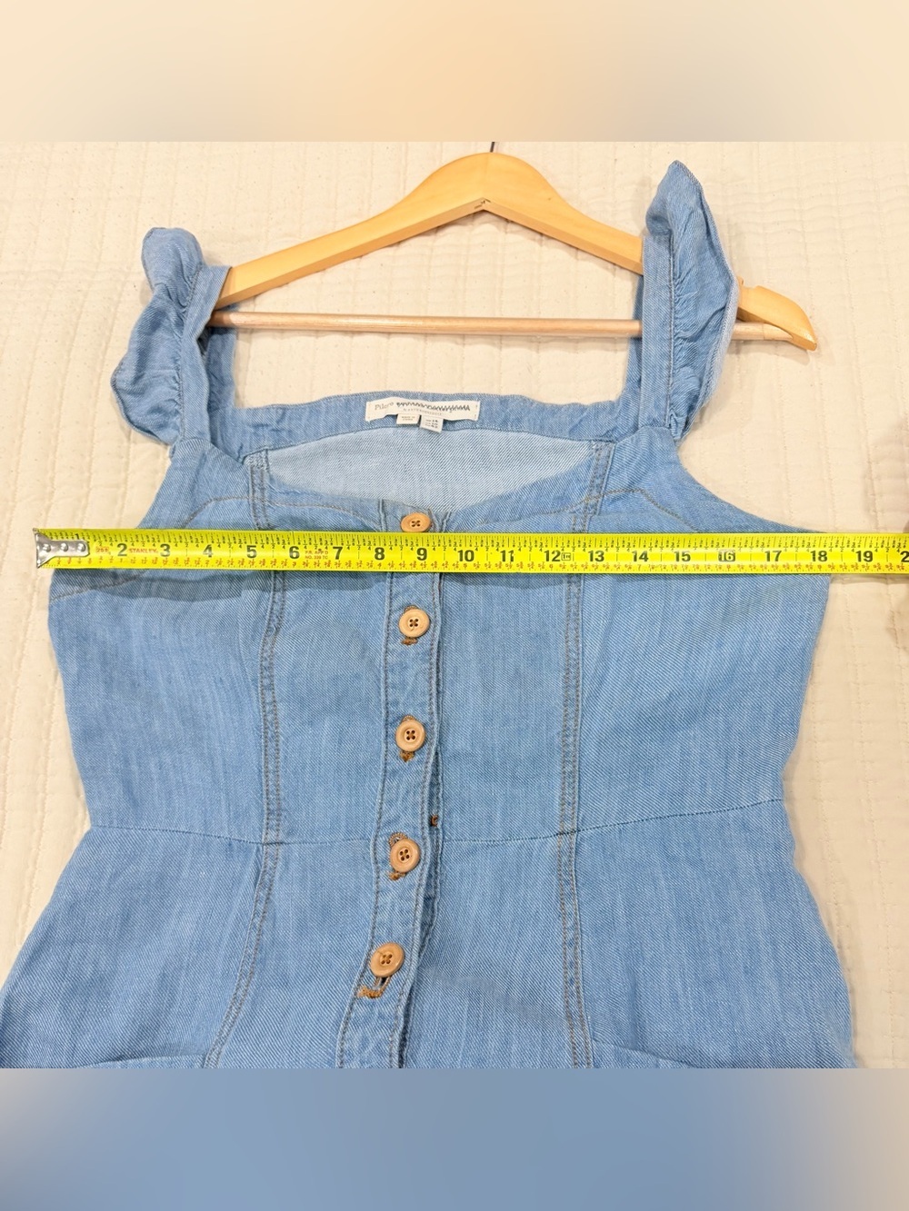 Pilcro Light Blue Denim Button-Front Midi Dress - Picture 7 of 9